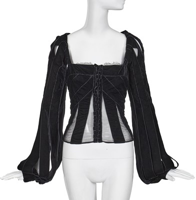 Lot 139 - An Yves Saint Laurent by Tom Ford black silk velvet ribbon top, Autumn-Winter 2002-03