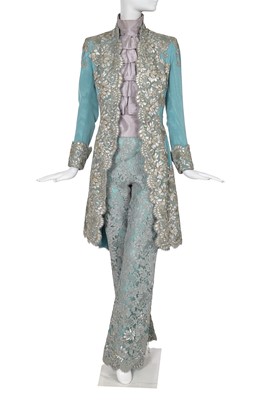 Lot 293 - A fine and rare Givenchy haute couture by Alexander McQueen lace and silk ottoman ensemble, Autumn-Winter 1999-2000