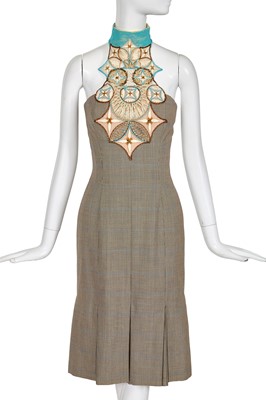 Lot 158 - A Givenchy haute couture by Alexander McQueen beaded and embroidered Prince of Wales check wool dress, Spring-Summer 2001