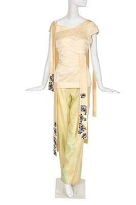 Lot 159 - A Givenchy haute couture by Alexander McQueen embroidered top and trousers, Spring-Summer 2000