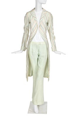 Lot 295 - An Alexander McQueen striped tailcoat ensemble, 'No. 13' collection, Spring-Summer 1999