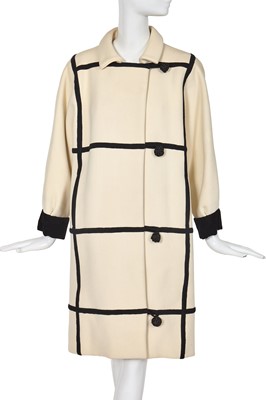 Lot 468 - A Balenciaga haute couture lattice-patterned coat, late 1960s