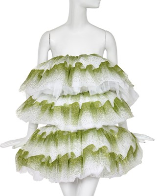 Lot 92 - A Michael Halpern tiered white tulle minidress, Spring-Summer 2022