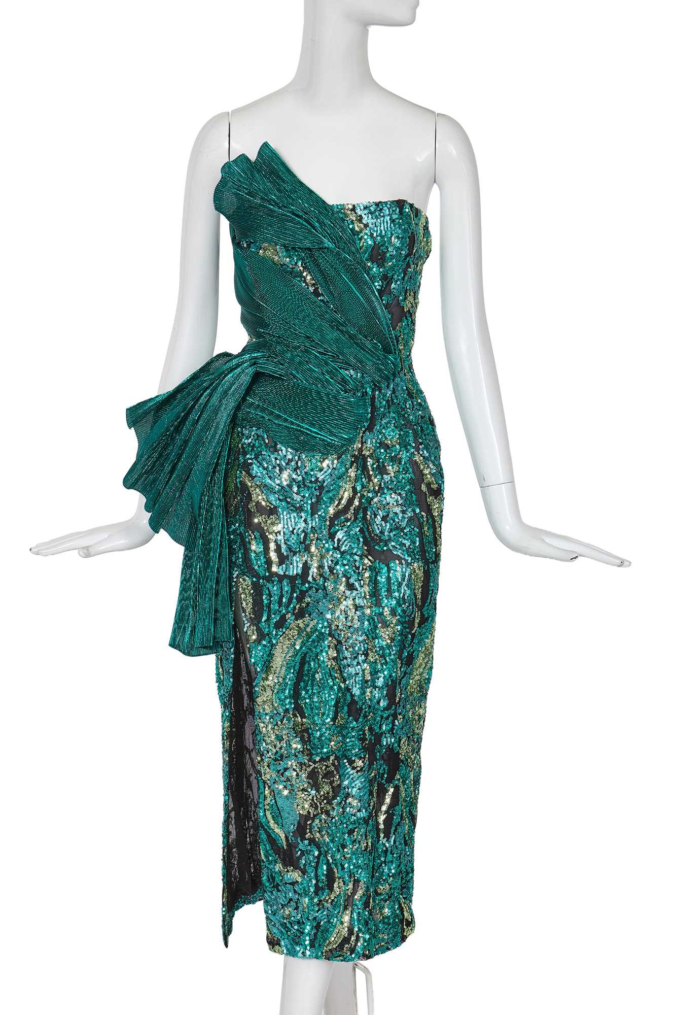 green skims dress Oscar de la Renta 2010s Silk Purple Fit & Flare Dress w/ Maxi Shawl – THE  WAY WE WORE main image 1