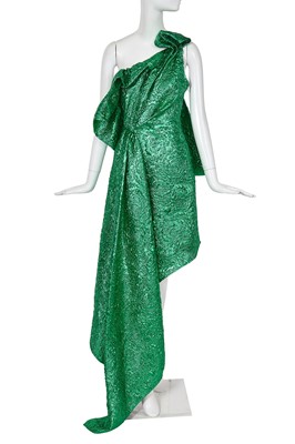 Lot 74 - A Michael Halpern green matelassé lamé dress, circa 2020