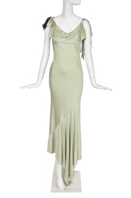 Lot 339 - A John Galliano sage green silk jersey dress, 'Princess Lucretia' collection, Spring-Summer 1994