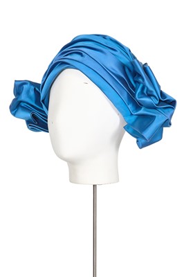 Lot 441 - Two Dior blue silk hats, 1960s