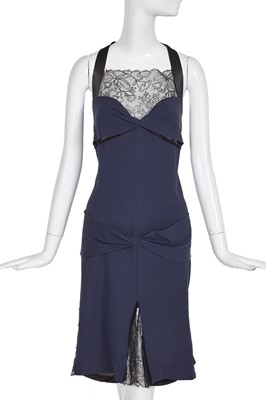 Lot 17 - A Chanel by Karl Lagerfeld navy crêpe dress, 'Coco took it from the boys' collection, Autumn-Winter 2004-05