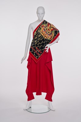 Lot 12 - A pair of Kansai Yamamoto red wool trousers, late 1980s
