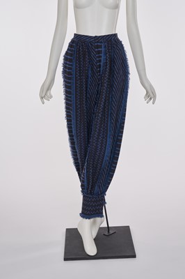 Lot 14 - A pair of Issey Miyake black and blue wool trousers, Autumn-Winter 1982-83