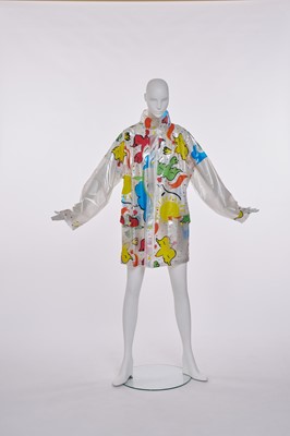 Lot 18 - A Jean-Charles de Castelbajac printed clear PVC raincoat, circa 1996