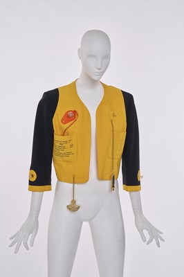 Lot 22 - A Franco Moschino black and yellow crêpe 'Life Jacket', Spring-Summer 1991