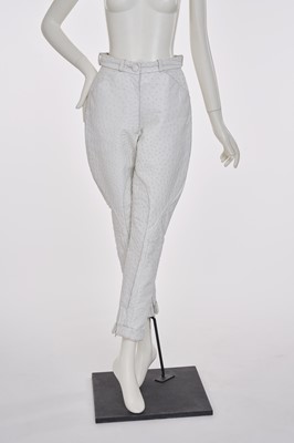 Lot 30 - A Pair of Hermès white ostrich leather jodhpurs, 1980s