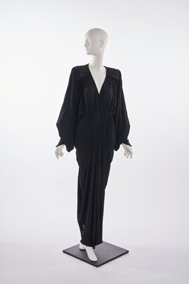 Lot 31 - A Yuki beaded black jersey dress, 1980s