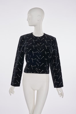 Lot 33 - A Patrick Kelly embroidered black velvet jacket, Autumn-Winter 1988-89