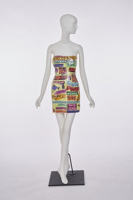 Lot 38 - A Stephen Sprouse sequined 'Scrambled Rock' print nylon mini dress, 'Burnout 88' collection, Spring-Summer 1988