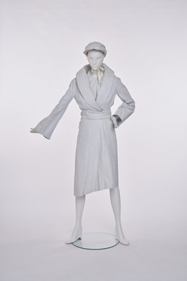 Lot 46 - A Vivienne Westwood grey leather ensemble, 'Café Society' collection, Spring-Summer 1994