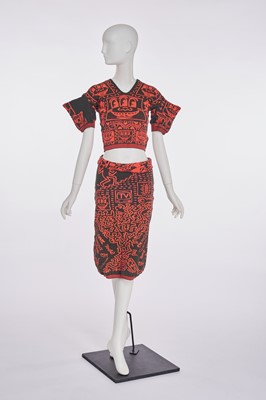Lot 50 - A Westwood/McLaren Keith Haring patterned knitted ensemble 'Witches' collection, Autumn-Winter 1983-84