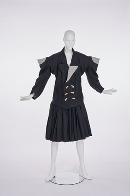Lot 52 - A Westwood/McLaren black wool serge suit, 'Witches' collection, Autumn-Winter 1983-84