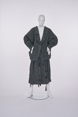 Lot 54 - A rare Westwood/McLaren blue-grey cotton ensemble, 'Punkature (Hobo)' collection, Spring-Summer 1983