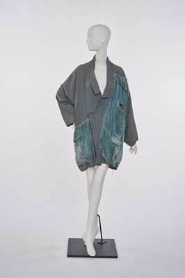 Lot 56 - A rare Westwood/McLaren blue-grey cotton and velvet shirt, 'Punkature (Hobo)' collection, Spring-Summer 1983
