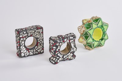 Lot 64 - Three Andrew Logan resin mirror bracelets, circa 1981