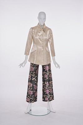 Lot 72 - An Ossie Clark/Celia Birtwell satin 'Lamborghini' suit, 1968