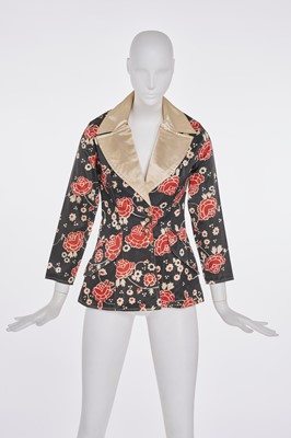 Lot 74 - An Ossie Clark/Celia Birtwell printed satin jacket, circa 1968