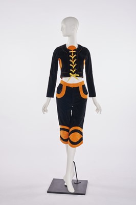 Lot 76 - A Mr Freedom black and orange baseball suit, designed by Diana Crawshaw, 1971