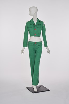 Lot 77 - A Mr Freedom green cotton drill suit, 1970s