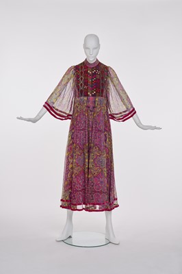 Lot 81 - A Thea Porter printed chiffon dress, circa 1970
