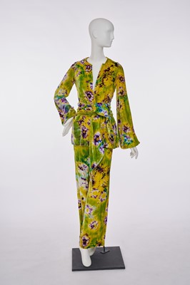 Lot 88 - A Halston tie-dye velvet ensemble, 1970s