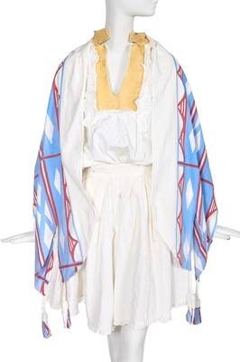 Lot 363 - A Westwood/McLaren printed viscose and cotton ensemble, 'Pirate' collection, Autumn-Winter 1981-82