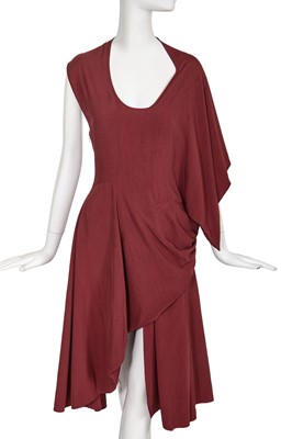 Lot 401 - A John Galliano chestnut viscose evening gown, 'Charles James' collection, Spring-Summer 1989