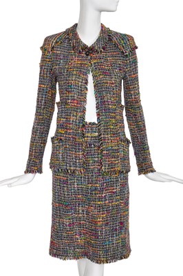 Lot 26 - A Chanel by Karl Lagerfeld multicoloured tweed suit, Spring-Summer 1998