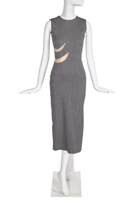 Lot 296 - An Alexander McQueen grey wool herringbone dress, 'Joan' collection, Autumn-Winter 1998-99