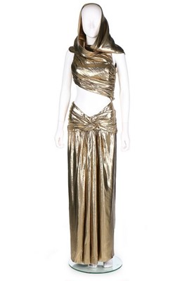 Lot 304 - An Yves Saint Laurent sari-style gold lamé...