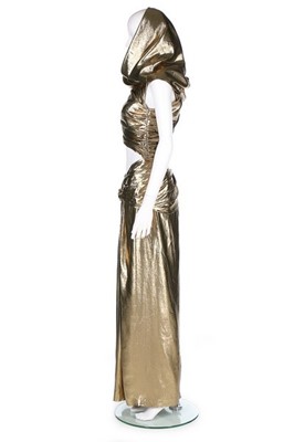 Lot 304 - An Yves Saint Laurent sari-style gold lamé...