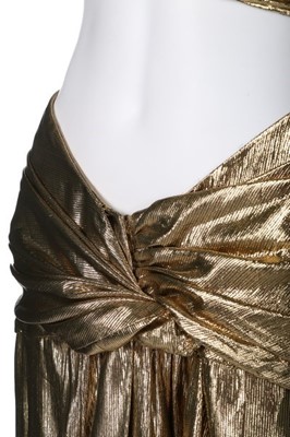 Lot 304 - An Yves Saint Laurent sari-style gold lamé...
