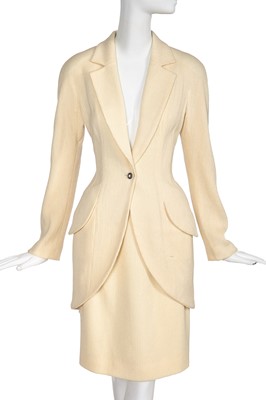Lot 322 - A Christian Dior by John Galliano cream wool suit, 'In a Boudoir Mood' collection, Spring-Summer 1998