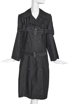 Lot 372 - A rare Westwood/McLaren Sex/Seditionaries sleeveless cotton black-out fabric unisex trench coat, circa 1976