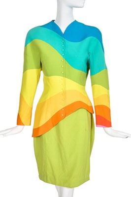 Lot 291 - A Thierry Mugler 'rainbow' wool jacket, 'Été Hawaii' collection, Spring-Summer 1990