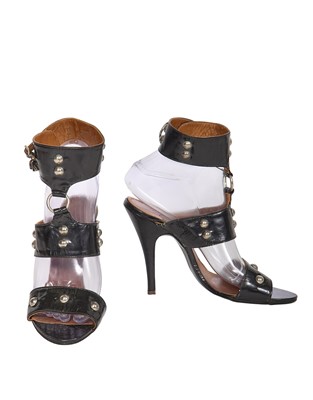 Lot 373 - A rare pair of Westwood/McLaren SEX black patent 'Suzie' bondage shoes, circa 1975