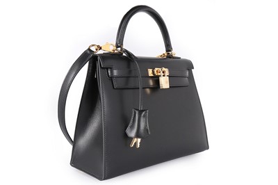 Lot 7 - An Hermès black calf leather miniature Kelly...