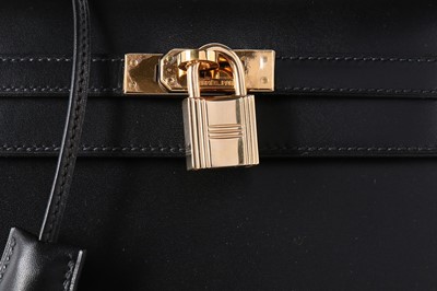 Lot 7 - An Hermès black calf leather miniature Kelly...