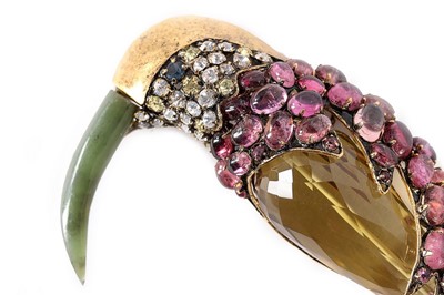 Lot 45 - A fine Iradj Moini exotic bird brooch, 1990s,...