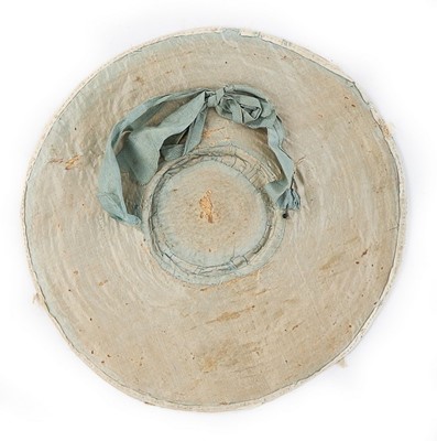 Lot 110 - A rare pale blue silk 'bèrgere' hat, Engish,...