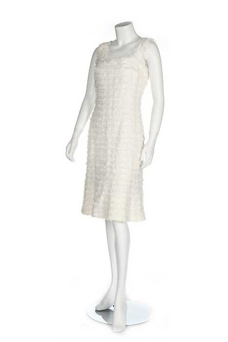 Lot 300 - A Chanel white tweed dress, 2005, labelled Lot 300 - A Chanel white tweed dress, 2005, labelled