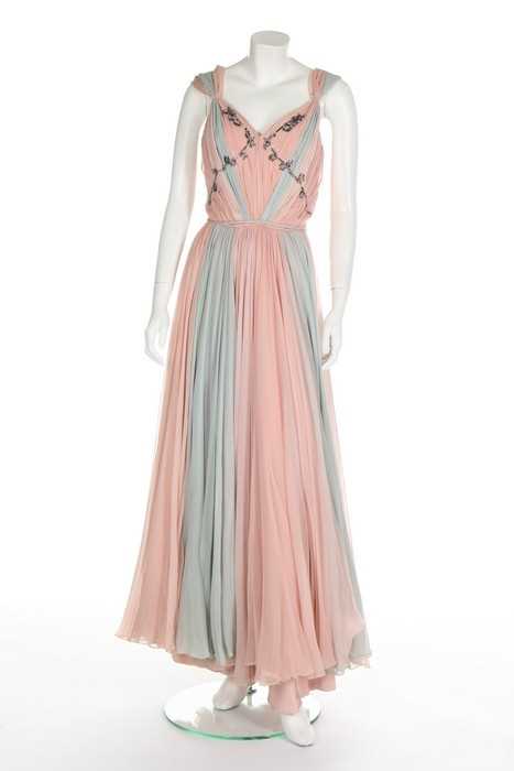 Lot 133 - A Germaine Lecomte couture pink and blue...