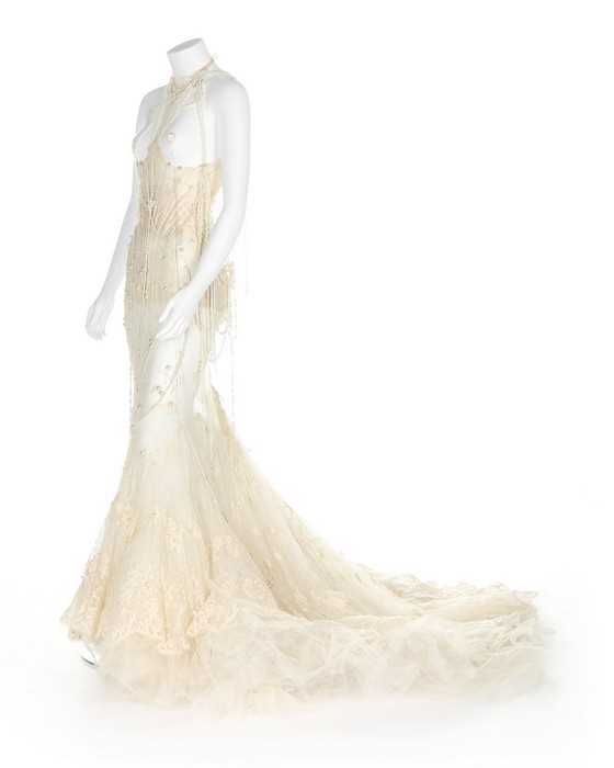 Lot 352 - Bjrk's Alexander McQueen pearl beaded Lot 352 - Bjrk's Alexander McQueen pearl beaded
